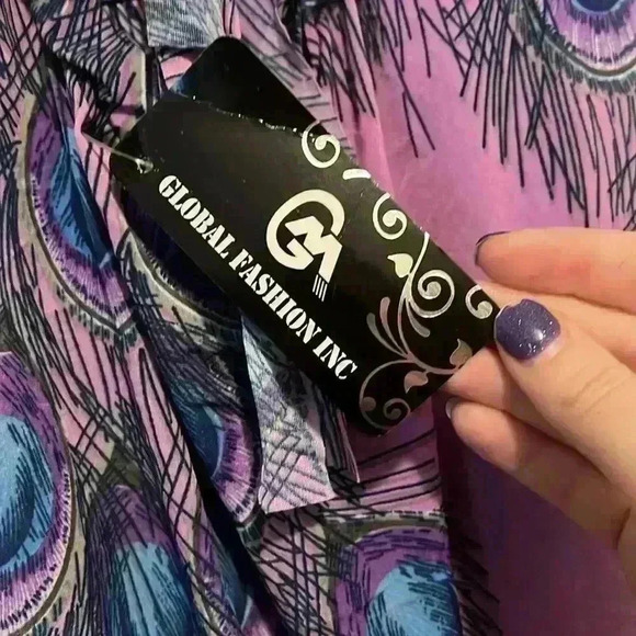 Global Fashion Inc size XL Keyhole Peacock Sundress Maxi Dress Juniors 🦚 NWT - Picture 8 of 8